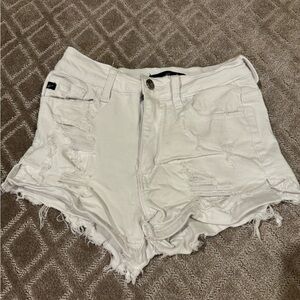 White size 25 ripped jeans shorts